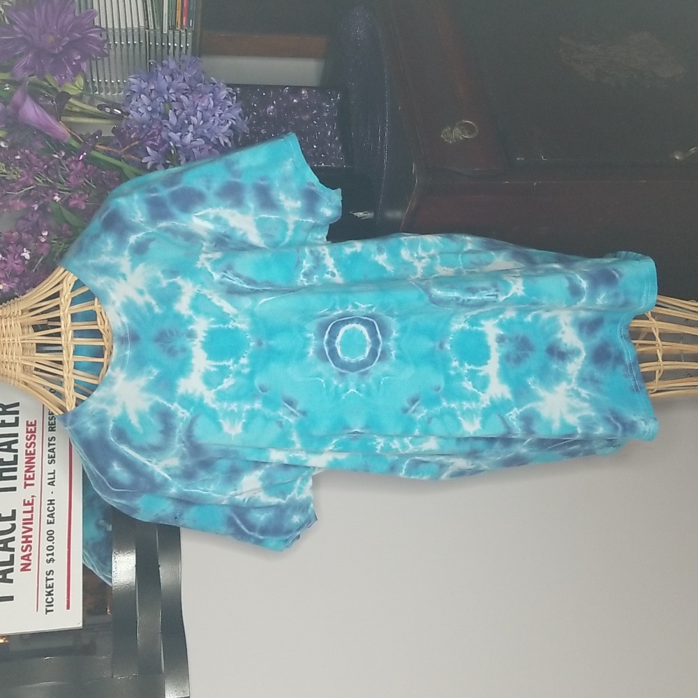 Hand Crafted Handmade Upcycled Large Short Sleeve 100% Cotton Tie Dye T-shirt